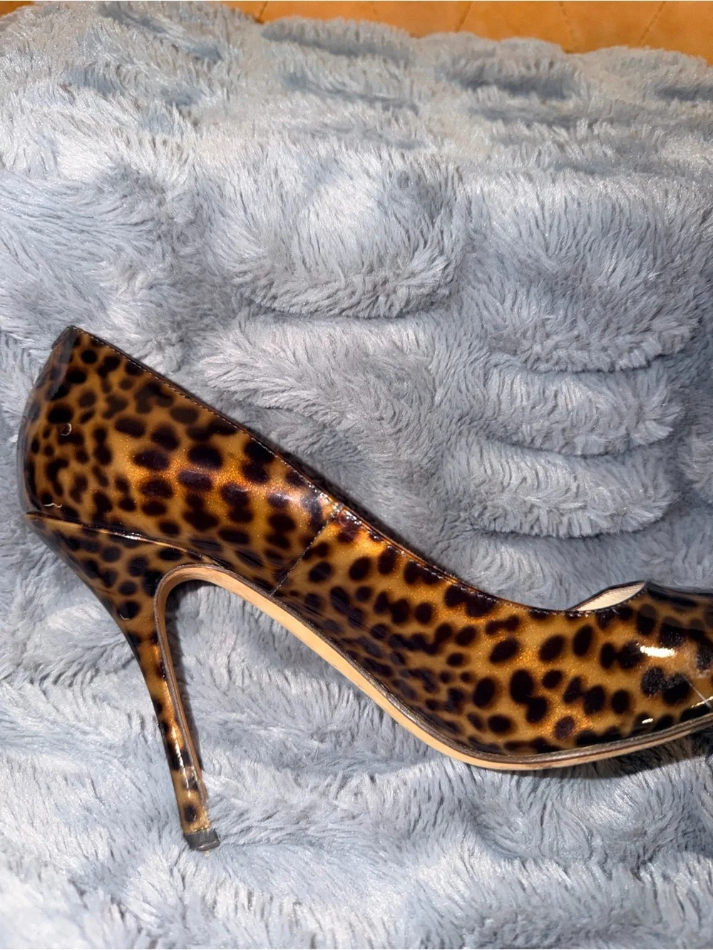 Jimmy Choo Leopard-Print Patent Leather Pointed-Toe - Dark Brown/Black
